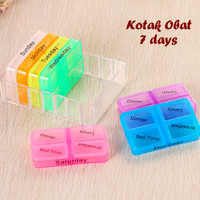 Jual Kotak Obat 7 Days (Terdiri dari 7 kotak utk pemakaian Seminggu) Murah