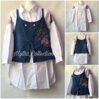 Jual Premium Import Dress Tunik Denim Embroidery 8141 Murah