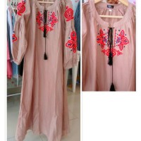 Jual Dress Gamis Choco Embroidery Murah
