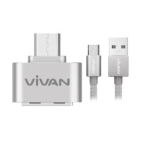 Jual Vivan Kabel micro USB + OTG Data Charger 15cm Cable Micro USB VOC U20 Murah