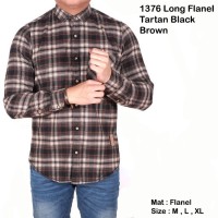 Jual KEMEJA PANJANG FLANEL FLANNEL PLANEL KOTAK KECIL COKLAT COWOK PRIA Murah