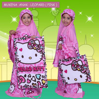 Jual MUKENA ANAK HELLO KITTY LEOPARD PINK SIZE XXL Murah