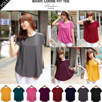 Jual Basic Loose Fit Tee/ Baju Wanita Lengan Pendek Murah