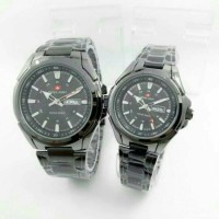 Jual JAM TANGAN CAUPLE SWISS ARMY DAY DATE ON STAINLIST Murah