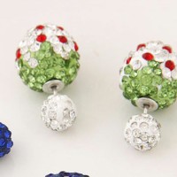 Anting strawberry tusuk bola diamond putih / Anting Forever 21