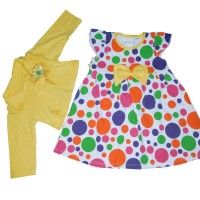 Jual Dress Baby plus Rompi motif polkadot Color (AVAILABLE 3 COLOR) Murah