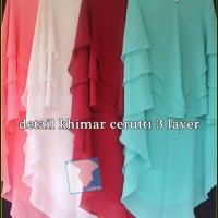 Jual Grosir Jilbab Syari / Khimar Cerutti 3 Layer by Roni Collection Murah