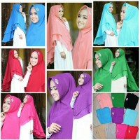 Jual Hijab Jilbab / kerudung Syar'i dua layer ceruti Khimar Ellya Murah