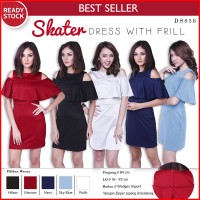 Jual Skater Dress with Frill Gaun Pesta Pakaian Wanita (DS83 Murah Murah