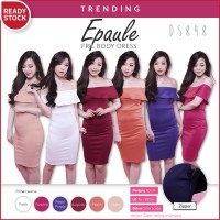 Jual Epalue Frill Body Sabrina Dress Gaun Formal Wanita DS84 Berkualitas Murah