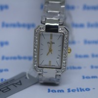 Jual Alba Ladies AH7D79X1 Jam Tangan Wanita Kotak AH7D79 Swarovski Silver Murah