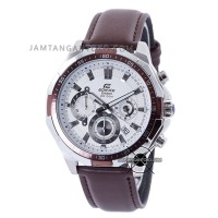 Jual Jam tangan Edifice Kulit EFR-554L-7AV Coklat Plat Putih Murah