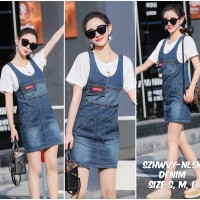 Jual SZHWVY dress denim dress overall dress kodok overall denim overall rok Murah