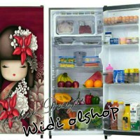 Stiker kulkas 2 pintu depan kanan kiri motif osin
