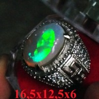 Jual ( Video ) White Opal Kalimaya HQ + Ring Perak / Black Opal Murah