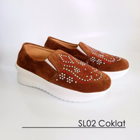 Jual SALE SEPATU WANITA SLIP ON SL02 SUEDE Murah