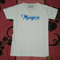 Jual Kaos / T'Shirt Letter Mango Foil Black and White Murah