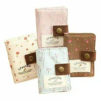 Jual dompet kartu kanvas motif bunga Murah