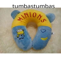 Jual bantal leher minion (bantal mobil, bantal leher, bantal traveling, ban Murah