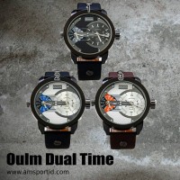 Jual Jam Tangan Waktu Ganda / Oulm Dualtime/ Analog Murah