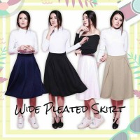 Jual WIDE PLEATED SKIRT rok midi flare bawahan wanita murah Murah