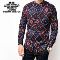 Jual KEMEJA BATIK SONGKET LENGAN PANJANG UNGU Murah
