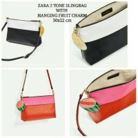 Jual Zara Slingbag 2 Tone with Hanging Fruit Charm Murah