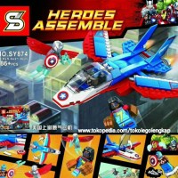 Jual sy874 super hero avengers sy 874 captain america jet pursuit Murah