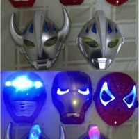 Jual Topeng Lampu Nyala LED Ultraman bima ironman spiderman power Murah