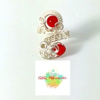 Jual Cincin Wire Etnik Batu Agate Merah Murah