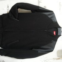 Jual Jaket Aliando GGS Ariel Semi Kulit Fleece Hitam B51 Murah