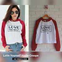 Jual Promo ! Love Yourself Crop Hoodie Murah