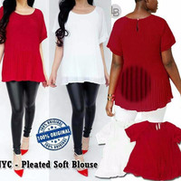 Jual D468 NY collection Pleated Soft Blouse original branded Termurah Murah