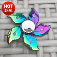 Jual FIDGET HAND SPINNER BUNGA RAINBOW STAINLESS BESI 5SISI SPINNER PELANGI Murah