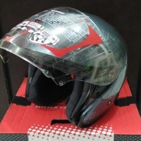 Helm KYT Kyoto Gunmetal Solid Halface Grey Polos Gray