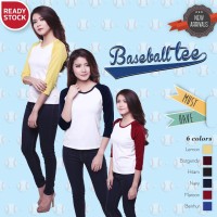 Jual Baseball Tee Basic Plain Blouse Kaos Wanita Atasan Wani Diskon Murah