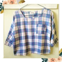 Jual Preloved Flanel Crop Top Murah