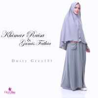 Jual Gamis Hijab Alsa Gamis Fathia Dusty Grey Size XL
