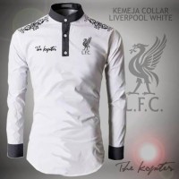 Jual Baju Kemeja Koko Collar Liverpool White Murah