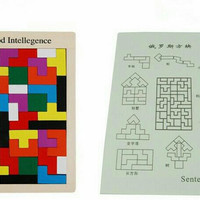 Jual Mainan Edukasi Russian Block Wood Intellegence Toys Tetris Brain Game Murah
