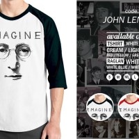 Jual Raglan John Lennon Beatles - Tshirt - Baju Kaos Oblong Distro Rivrez Murah