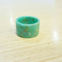 Jual Jade cuff ring with gold silver copper flakes Murah