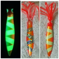 Jual metal jig kraken squid jig 130g orange.VIBRATE JIG.fosfor Murah