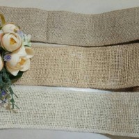 Jual Pita Kain Goni Burlap warna natural coklat, krem, putih gading Murah