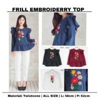 Jual frill embroiderry top Murah