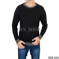 Jual Sweater Cardigan Pria Rajut Hitam SWE 820 Murah