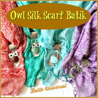 Jual OSN Batik Scarf Silk Sutra Owl pendant Batu Akik Red Agate Opalite. Murah