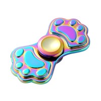 Jual Multicolor Rainbow Fidget Spinner Toy Colorful: Cat Paw Shape Murah