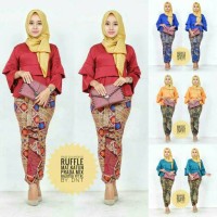 Jual Rok dan Blus Diamond Ruffle , Batik wanita, baju kerja modern Murah