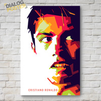Jual Hiasan Dinding Poster Kayu - Cristiano Ronaldo WPAP 20x30 Murah